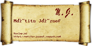 Mátits József névjegykártya